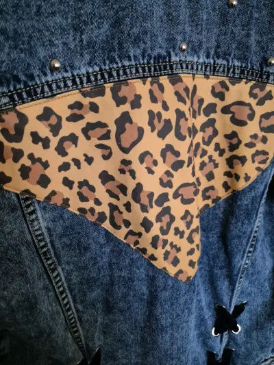 Chaqueta Americanino nueva de mezclilla y leopardo - miniatura 4