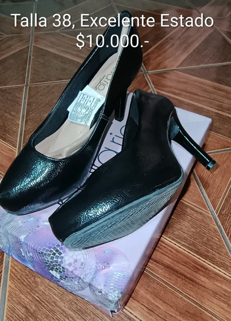 Zapatos de Tacón Negro Beira Rio Talla 38 - 2