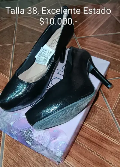 Zapatos de Tacón Negro Beira Rio Talla 38 - miniatura 2