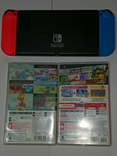 Consola Nintendo Switch OLED con juegos Zelda y Mario - miniatura 3
