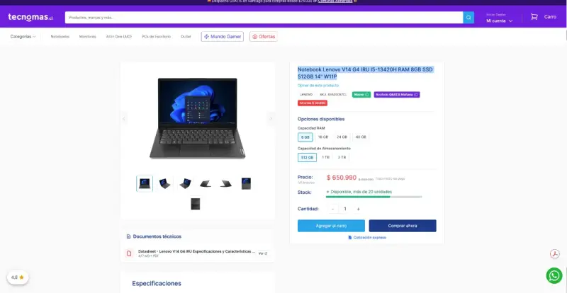 Notebook I5-13420H - GB RAM - 512 SSD - 6
