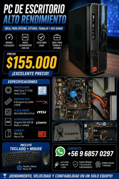 PC de escritorio Intel Core i7 - miniatura 1