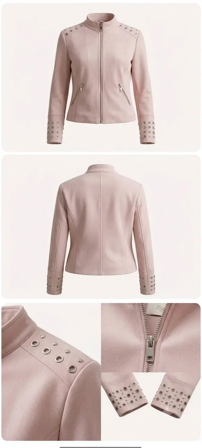 Chaqueta de ante rosa con tachas Liolá - 2