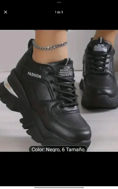 Zapatillas negras de plataforma para mujer - miniatura 1