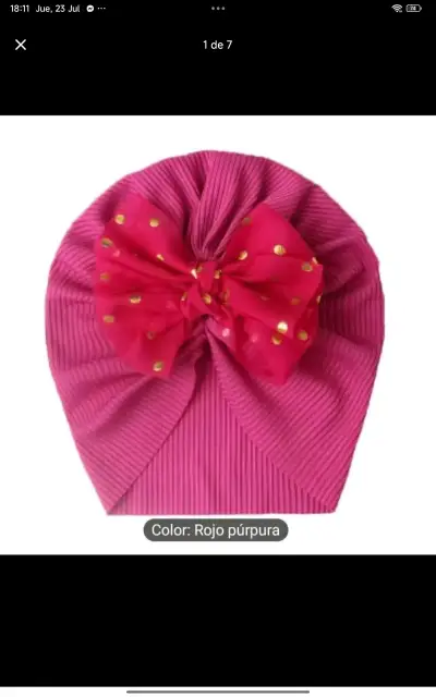 Turbante para bebé con lazo decorativo - miniatura 1