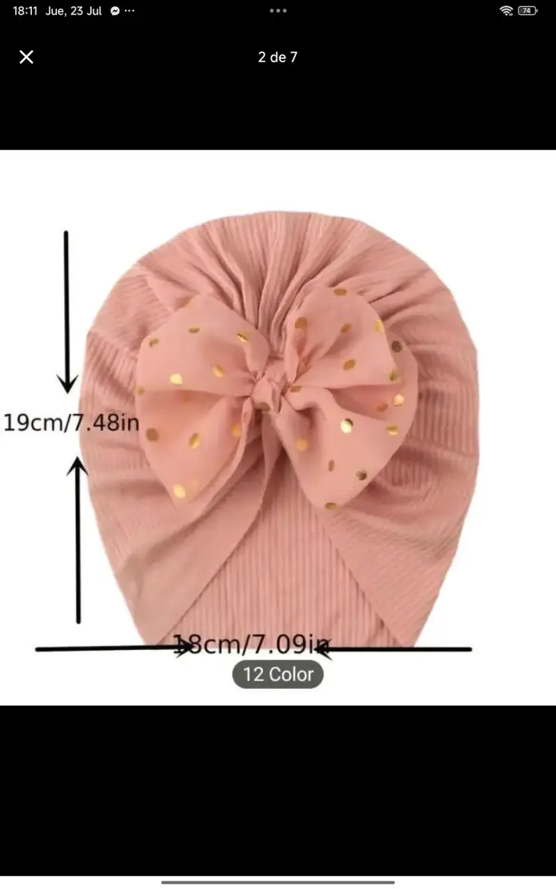 Turbante para bebé con lazo decorativo - 2