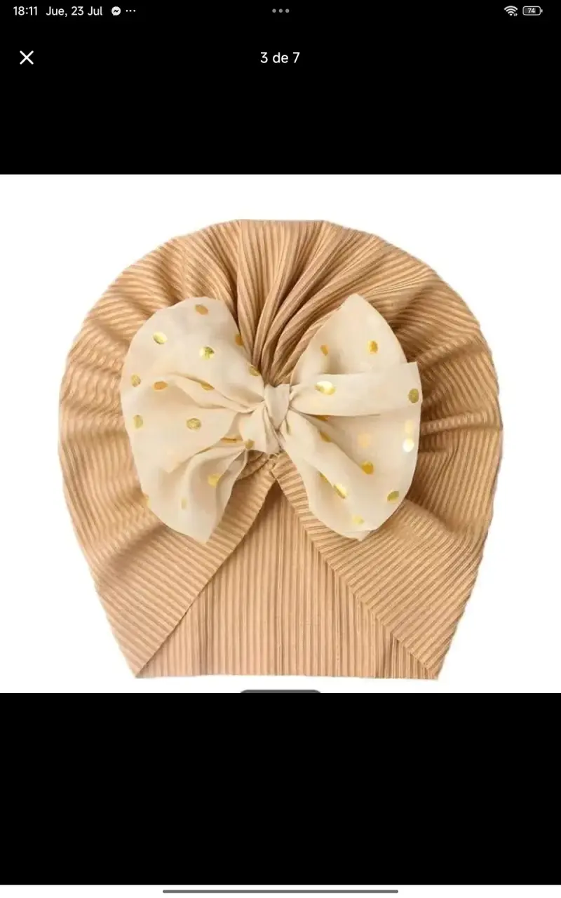 Turbante para bebé con lazo decorativo - 3