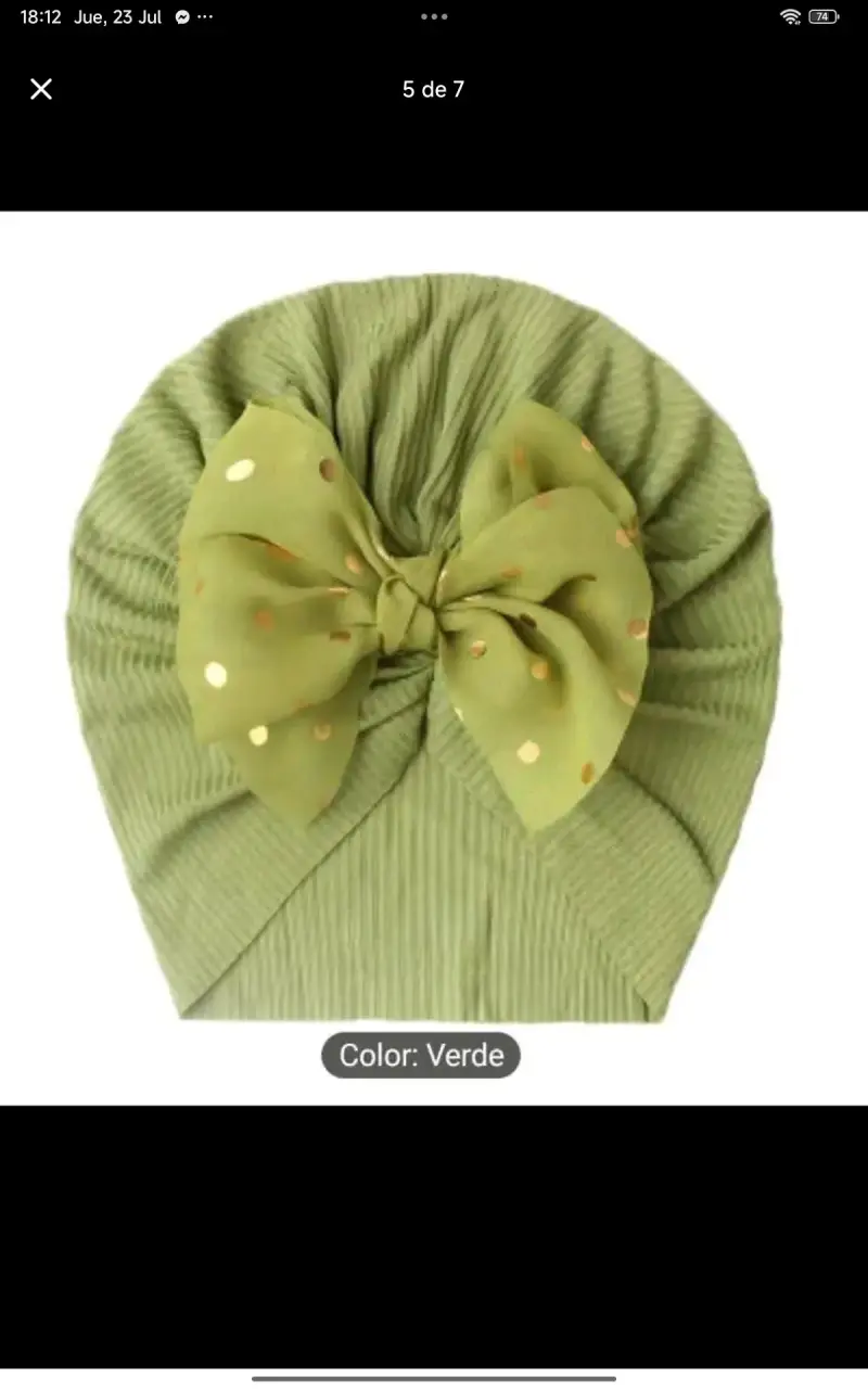 Turbante para bebé con lazo decorativo - 5