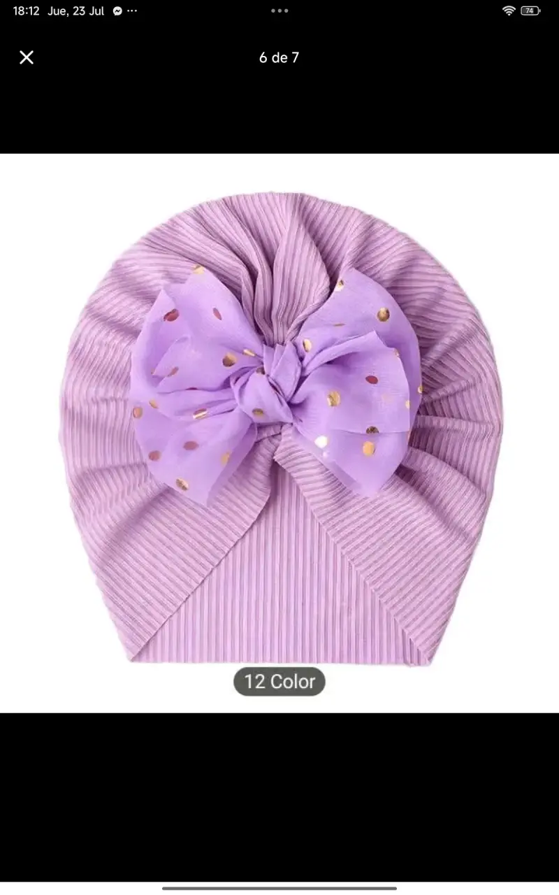 Turbante para bebé con lazo decorativo - 6