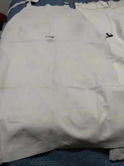 Pantalón y pechera de cuero soldador y zapatos seg - miniatura 4