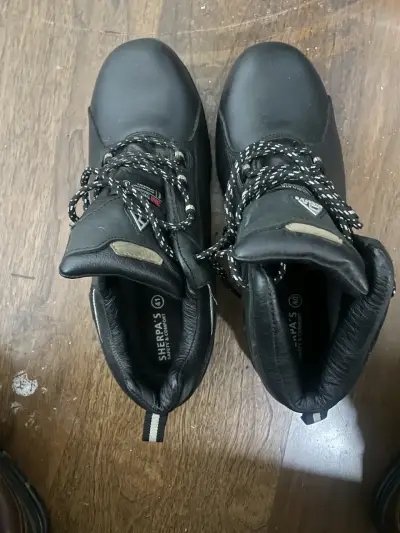 Pantalón y pechera de cuero soldador y zapatos seg - miniatura 5