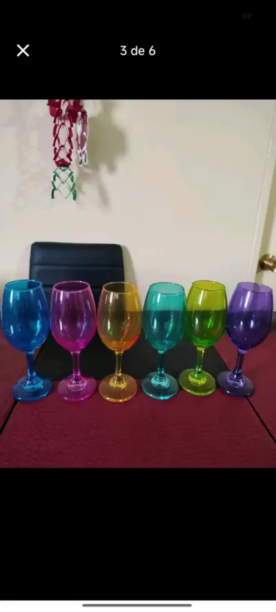Set de Copas de Vino Anchas de Colores - miniatura 2