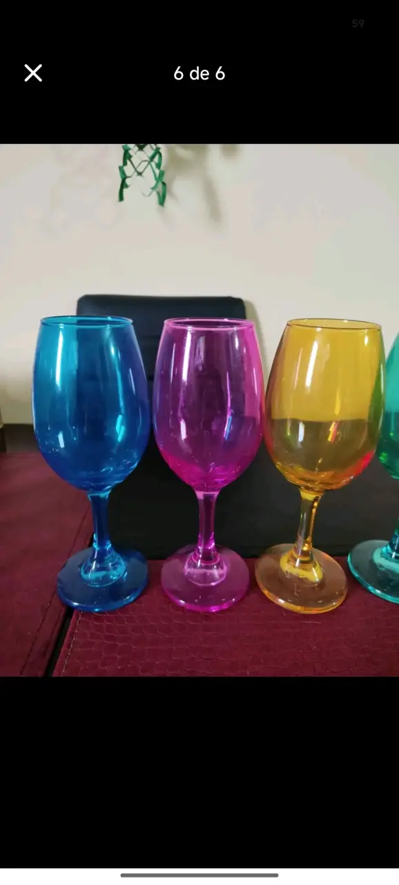 Set de Copas de Vino Anchas de Colores - 3