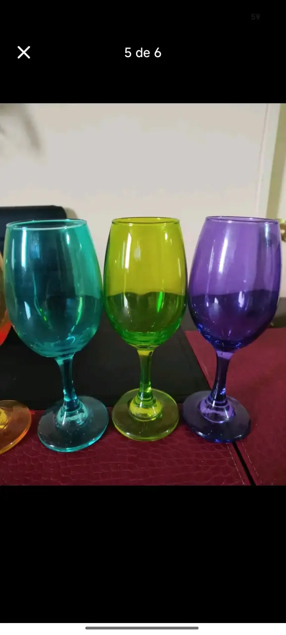 Set de Copas de Vino Anchas de Colores - 4