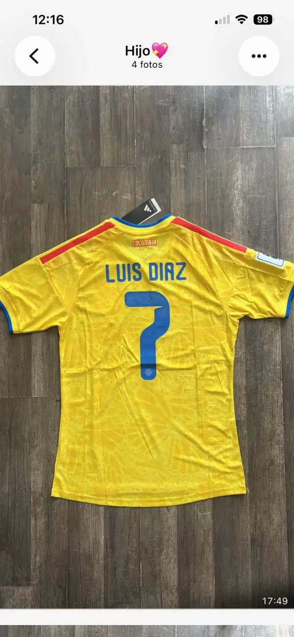 Camiseta de fútbol Colombia Adidas amarilla - 2