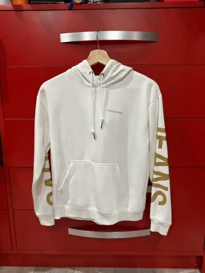 Polerón Blanco Calvin Klein Jeans con Capucha - miniatura 1