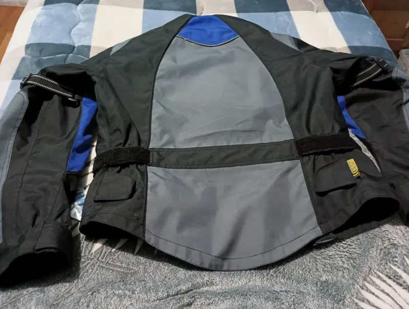 Chaqueta de moto GMS azul y gris con diseño ABX - 2