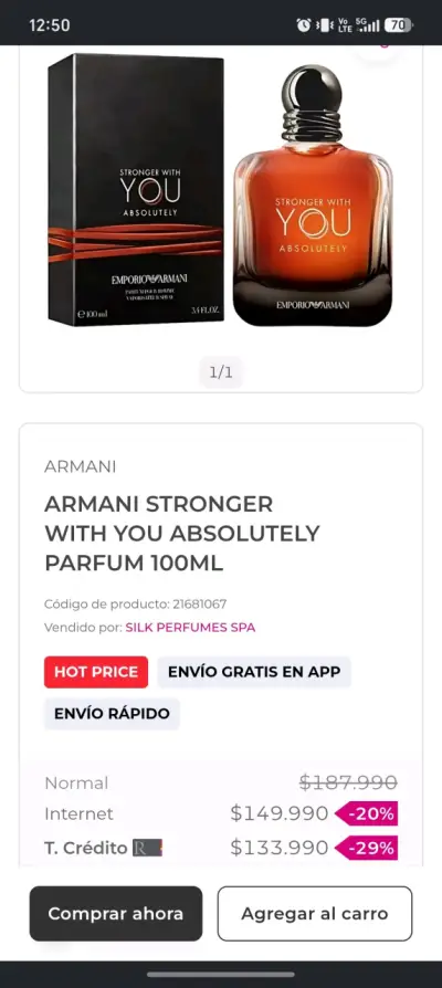 Perfume Emporio Armani Stronger With You Absolutel - miniatura 3