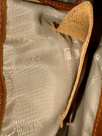 Cartera de cuero Luz Da Lua marrón con asas cortas - miniatura 5