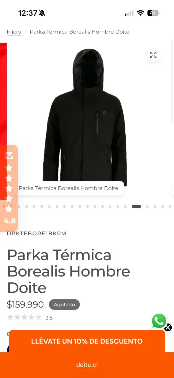 Chaqueta impermeable para hombre Doite negra XL - 5
