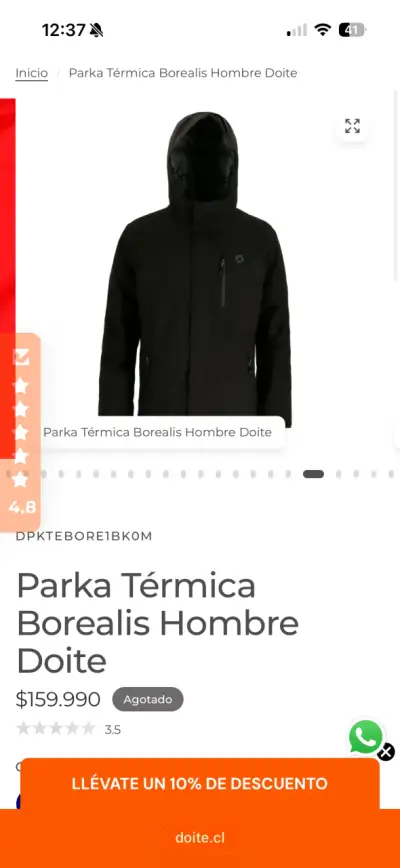 Chaqueta impermeable para hombre Doite negra XL - miniatura 5