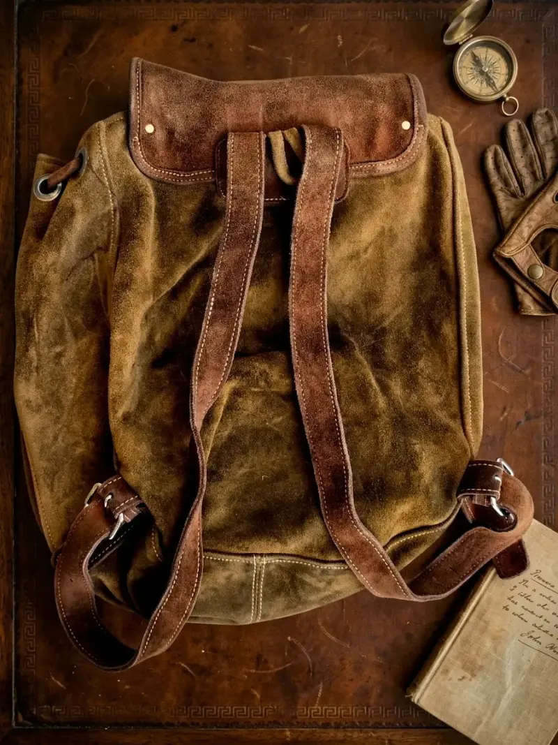Mochila de cuero vintage marrón - 2