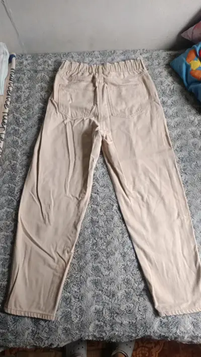 Pantalones beige de algodón H&M talla 36 - miniatura 2