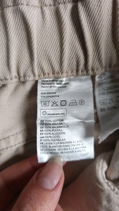 Pantalones beige de algodón H&M talla 36 - miniatura 4