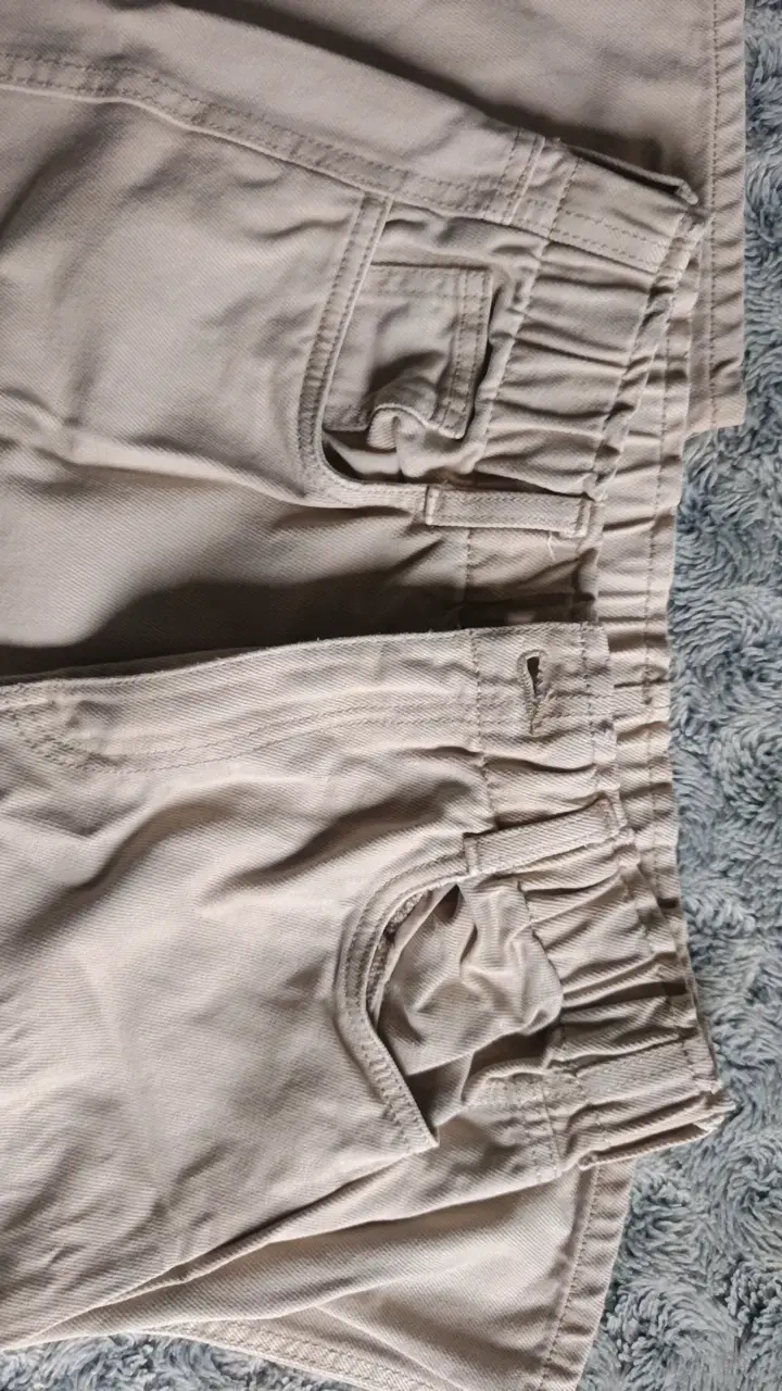Pantalones beige de algodón H&M talla 36 - 5