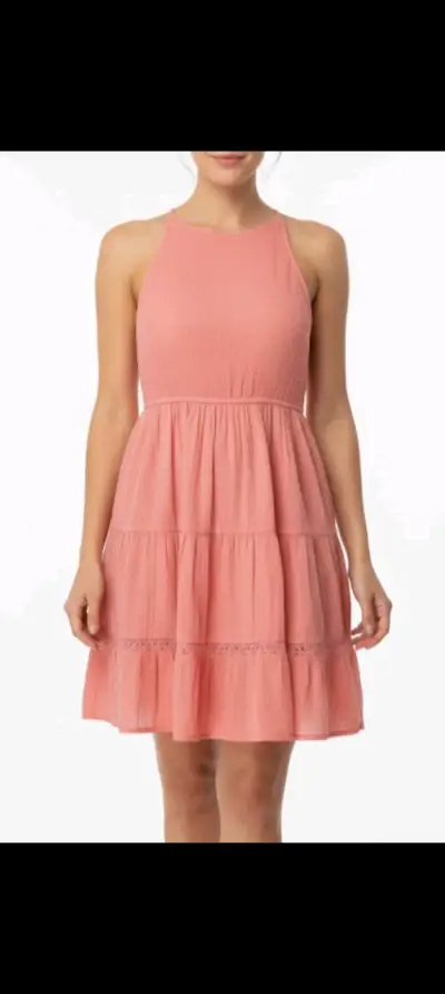 Vestido rosa Zara con diseño plisado - miniatura 1