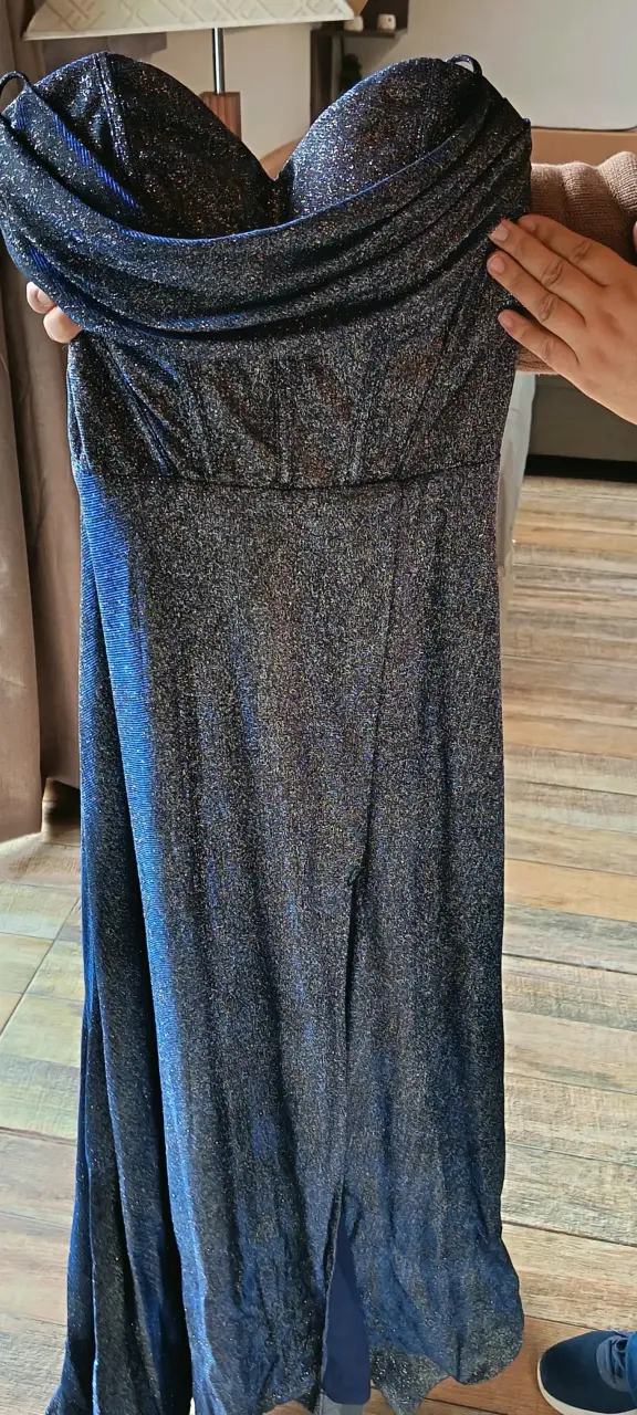Vestido de fiesta largo azul brillante - 2
