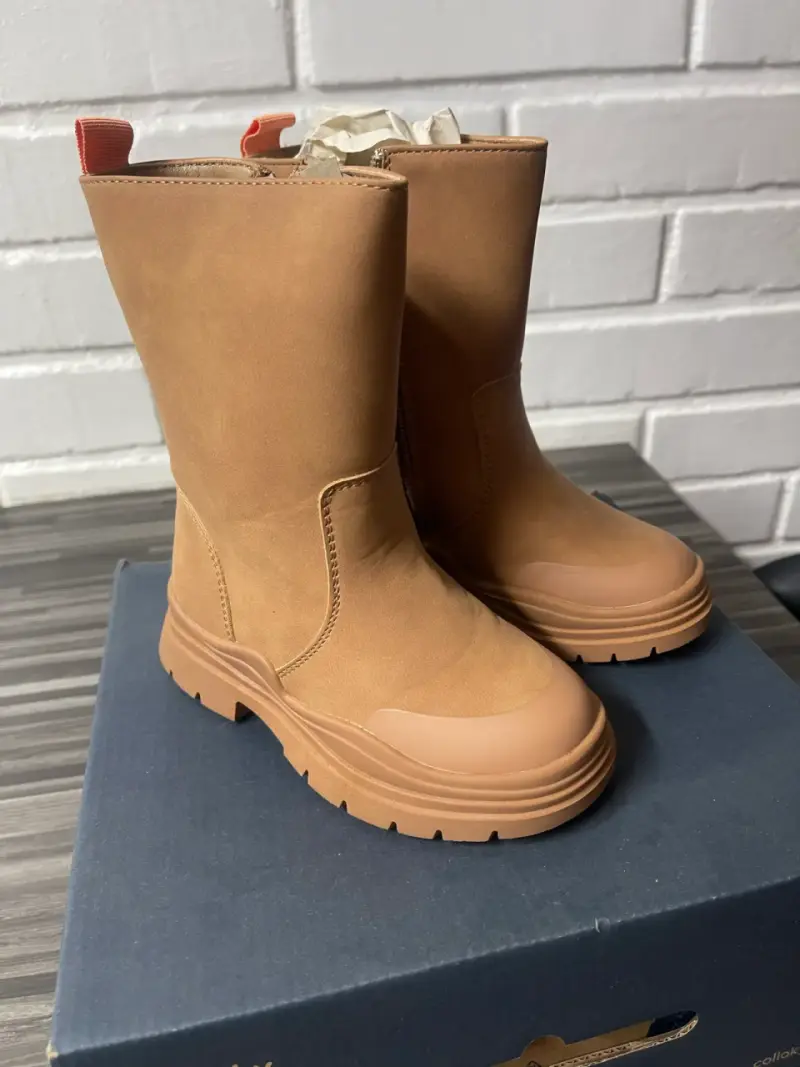 Botas de cuero para niñas  Colloky beige - 3
