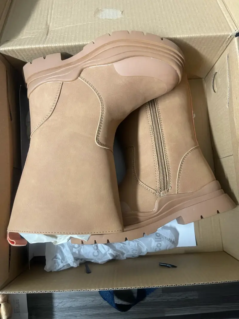 Botas de cuero para niñas  Colloky beige - 4