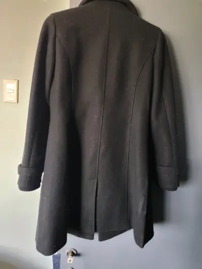 Abrigo negro de lana para mujer IO talla 38 - miniatura 3