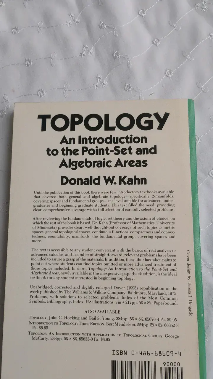 Libro Topology de Donald W. Kahn en buen estado - 3