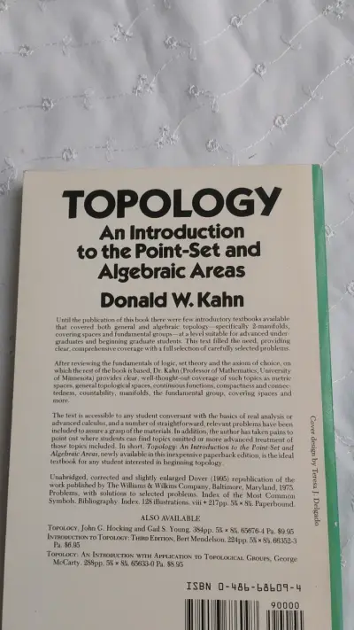 Libro Topology de Donald W. Kahn en buen estado - miniatura 3