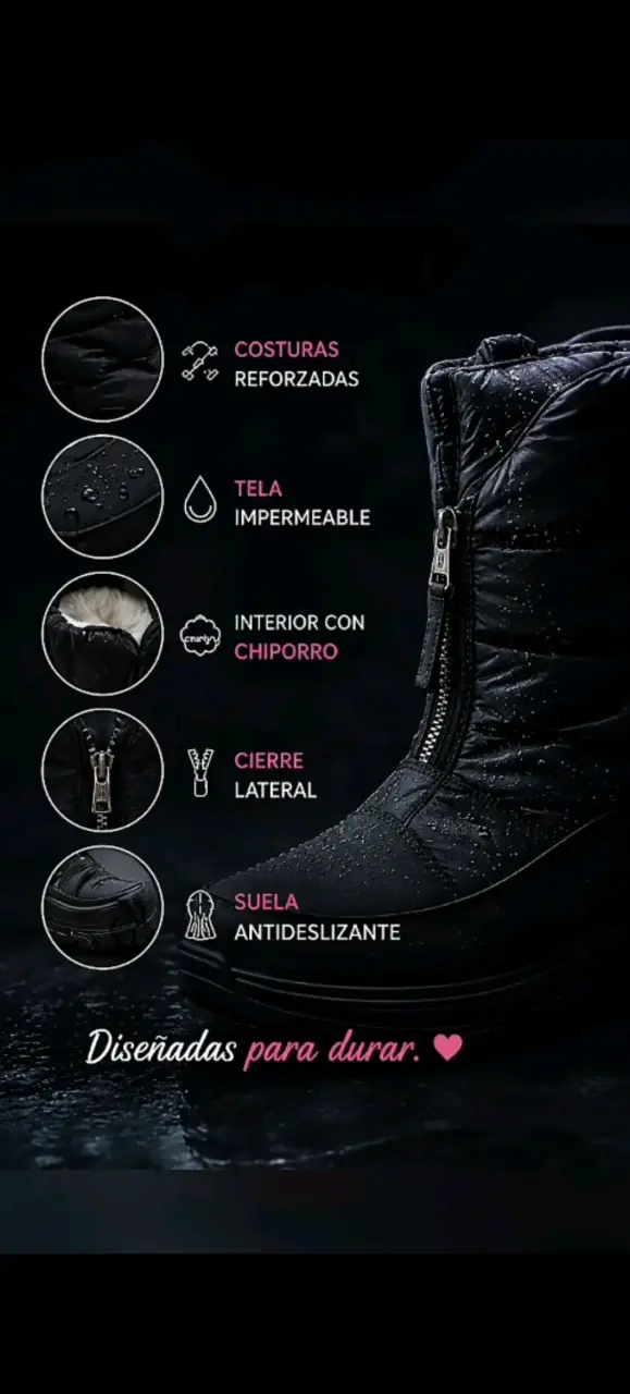 Botas de Invierno Negras para Mujer Pand-G - 6