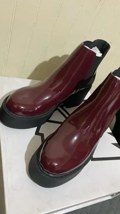Botines de charol burdeos Americanino con plataforma - miniatura 2