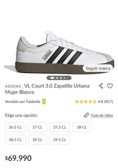 Zapatillas Urbanas Adidas VL Court 3.0 Mujer Blanco - miniatura 1