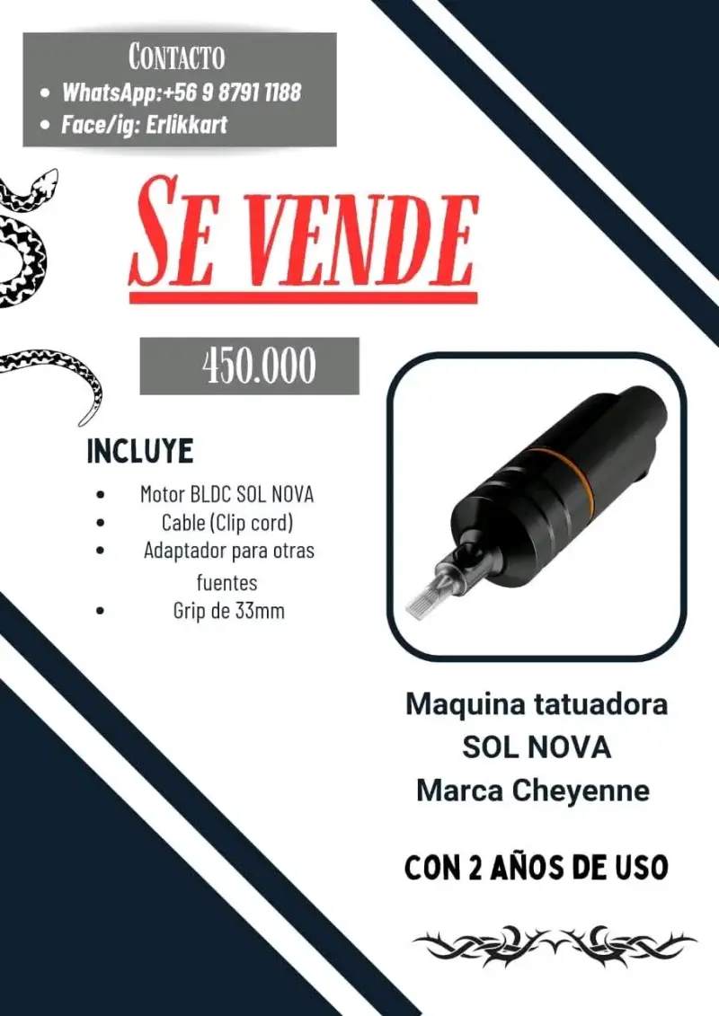 Máquina Tatuadora Cheyenne Sol Nova Usada - 1