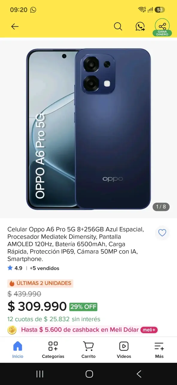 Smartphone Oppo A6 Pro 5G 256GB Azul - 2