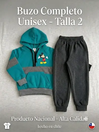Buzo completo unisex con diseño de Mickey talla 2 - miniatura 1