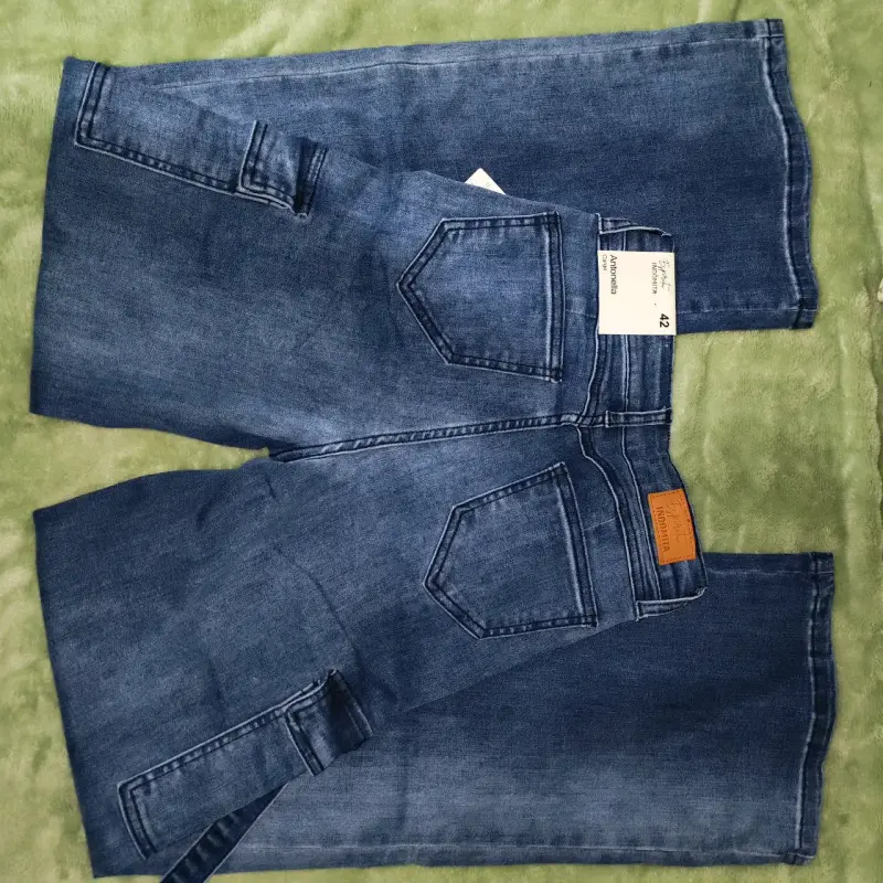 Jeans cargo azul oscuro para Dama con bolsillos - 2