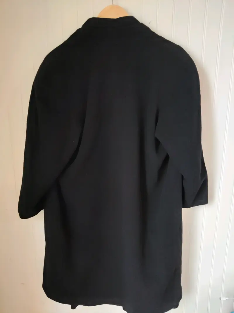 Abrigo negro de lana para mujer - 2
