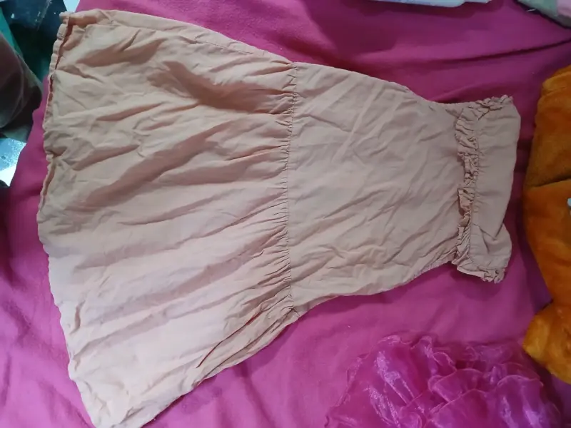 Vestido de niña H&M rosa con cuello volante - 3