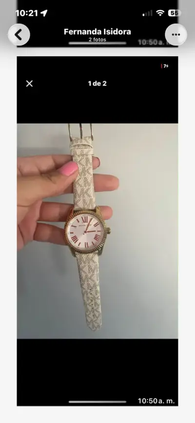Reloj Michael Kors dorado con correa de tela - miniatura 1