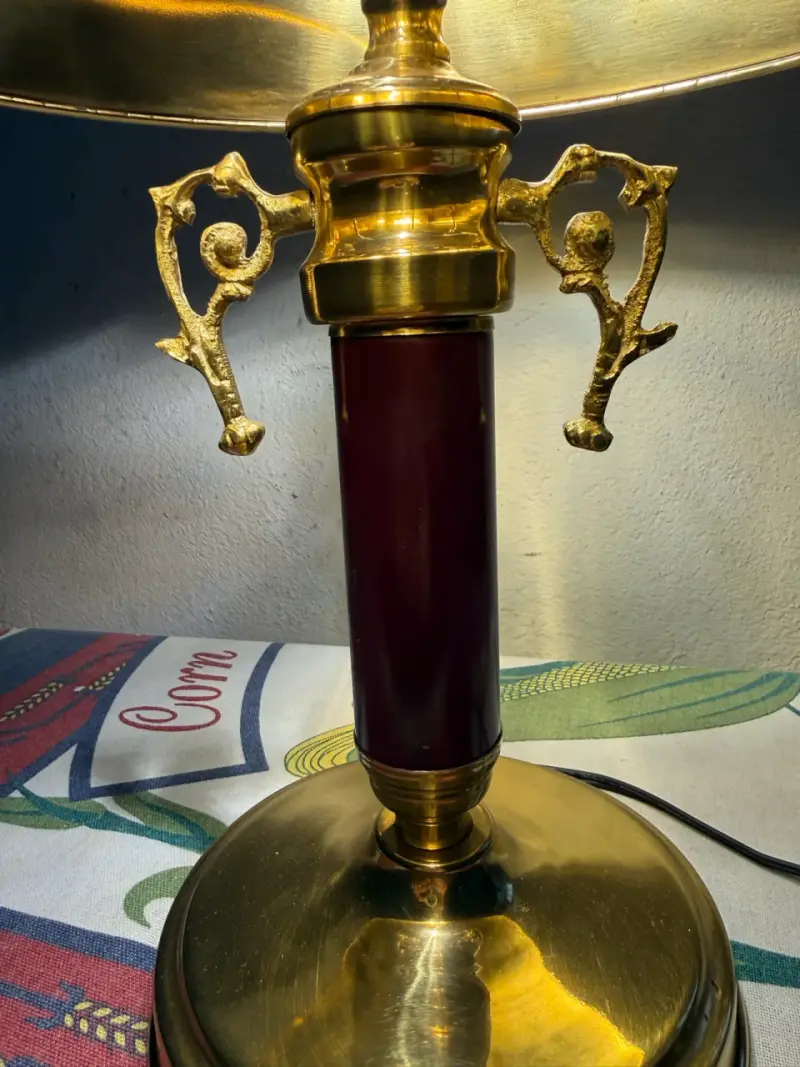 Lámpara de mesa vintage dorada y negra - 3