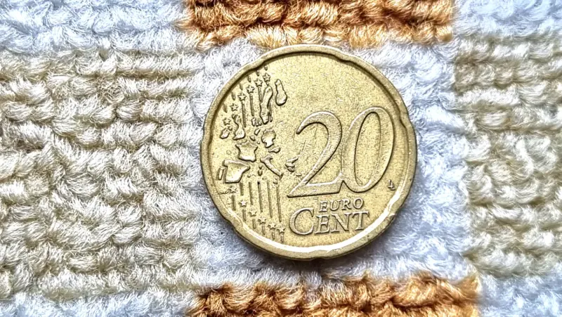 Gran Moneda Plata Alemana. Un Euro, 20 cts Euro. - 5