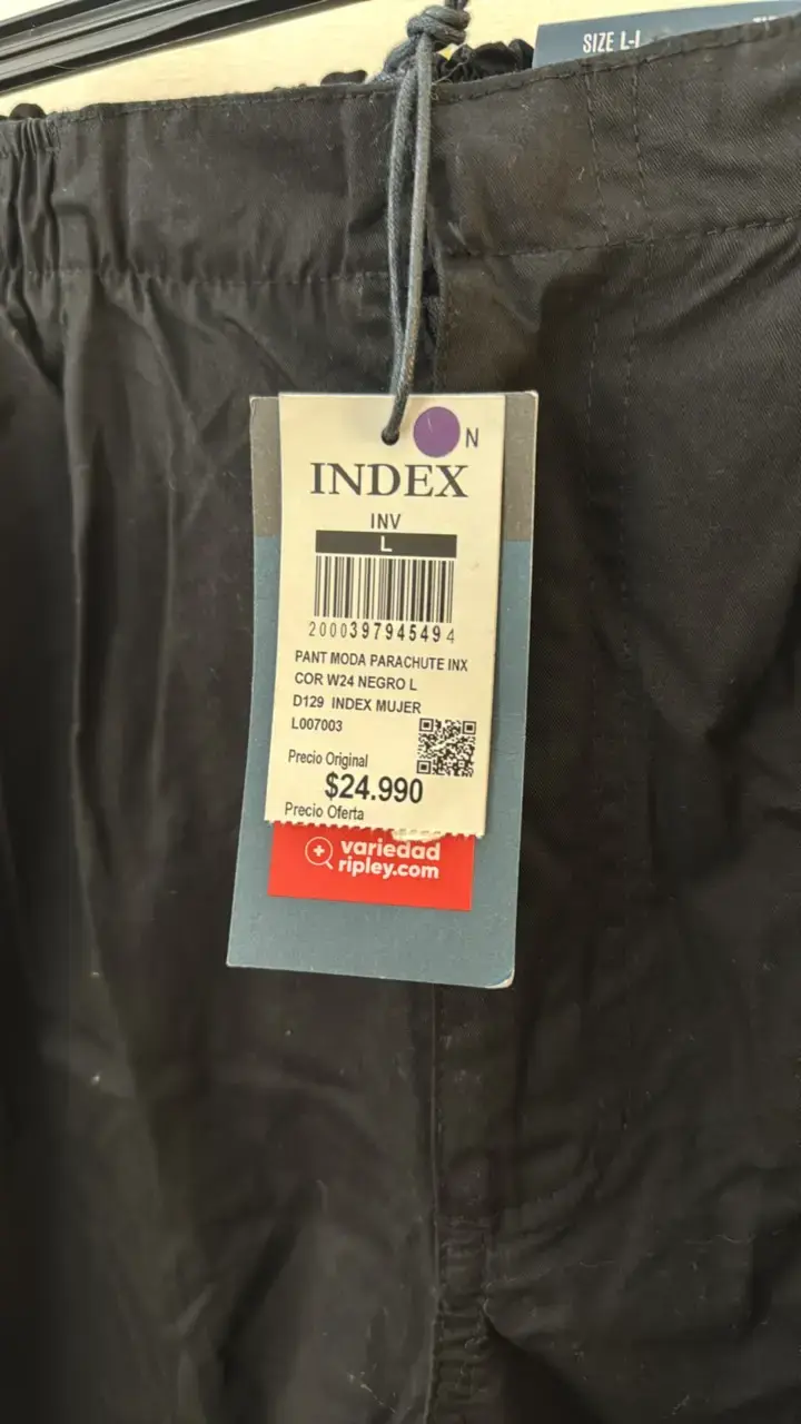 Pantalón negro parachute Index talla L - 4