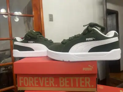 Zapatillas deportivas Puma verde y blanco - miniatura 4